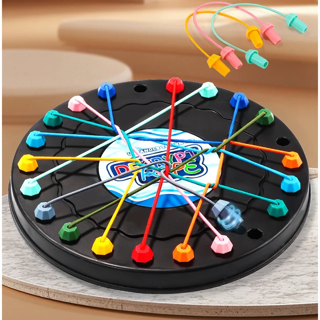 Children Rope Knots Sensory Social Board Game Logical Thinking Challenge Twisted Connected Line Brain Strategy Table Game 2