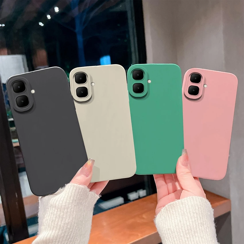 Luxury Solid Color Matte Silicone Phone Case - Upgraded Anti-Fingerprint Shell