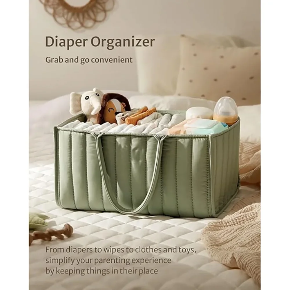 Baby Diaper Caddy Basket Baby Diaper Caddy Organizer Storage Basket for Newborn Baby Shower List and Baby Must Haves Essentials 5