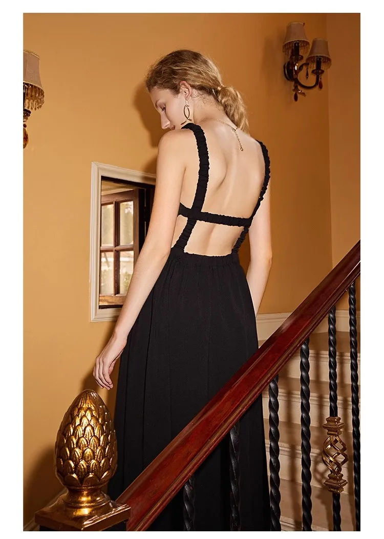 AEL Frauen Sexy Oansatz Rückenfreies Kleid Elegante Hohe Taille A-linie Kleider Berufung Party Vestidos – Detail 9