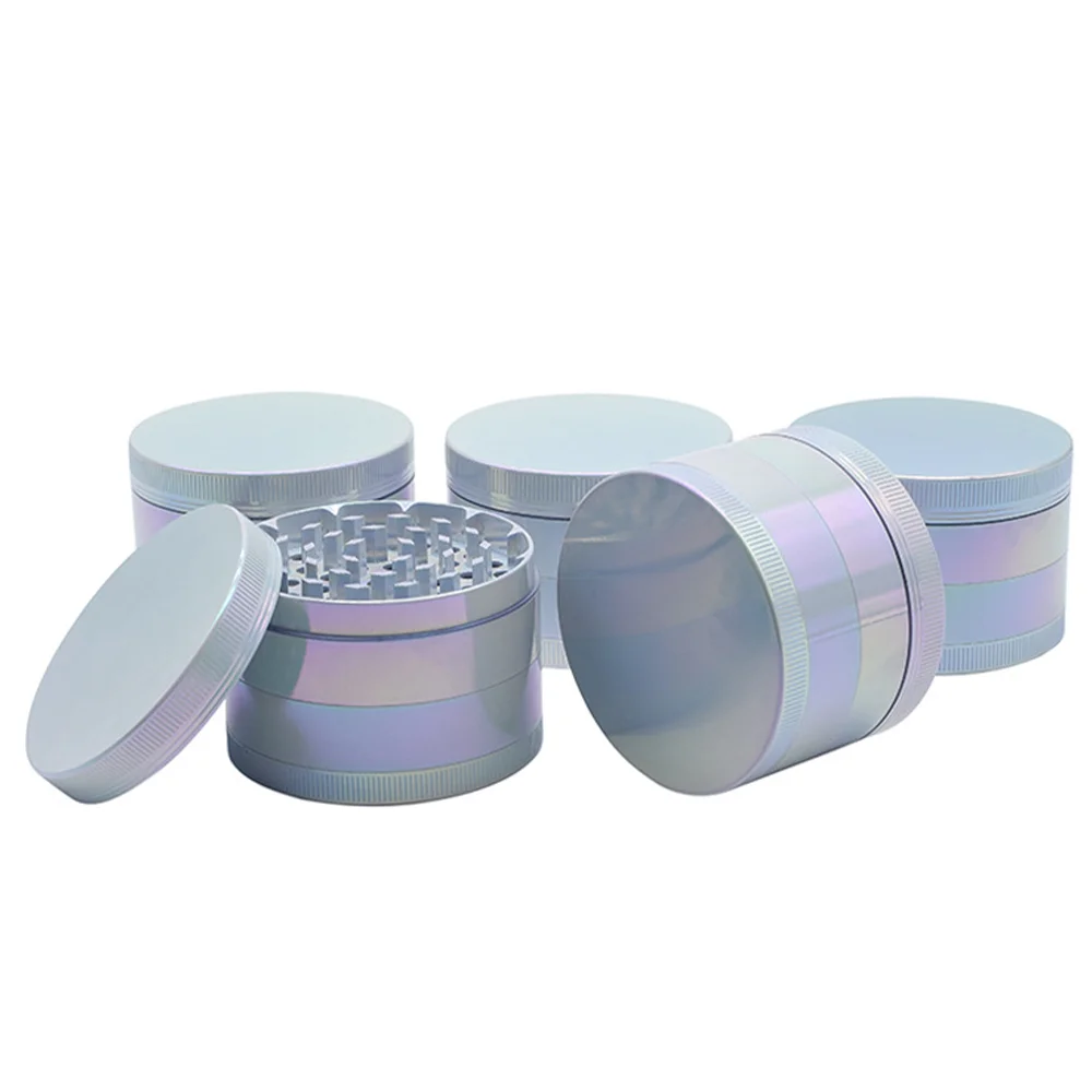 Neon Herb Grinder 4-layer Iridescent Tobacco Grinder Spice Miller Crusher Zinc Alloy 40/50/60mm 3