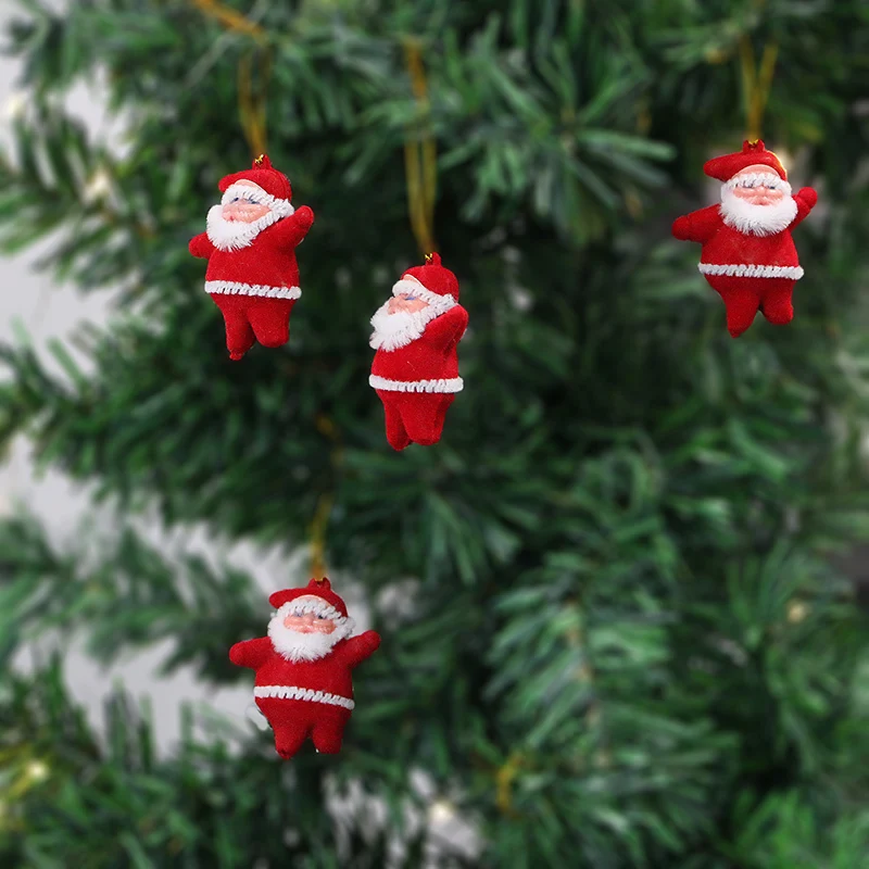 (6pcs/pack)5cm Mini Santa Claus Christmas Tree Decoration Hanging Pendant Holiday Old Man Decorations Hanging Accessories Home
