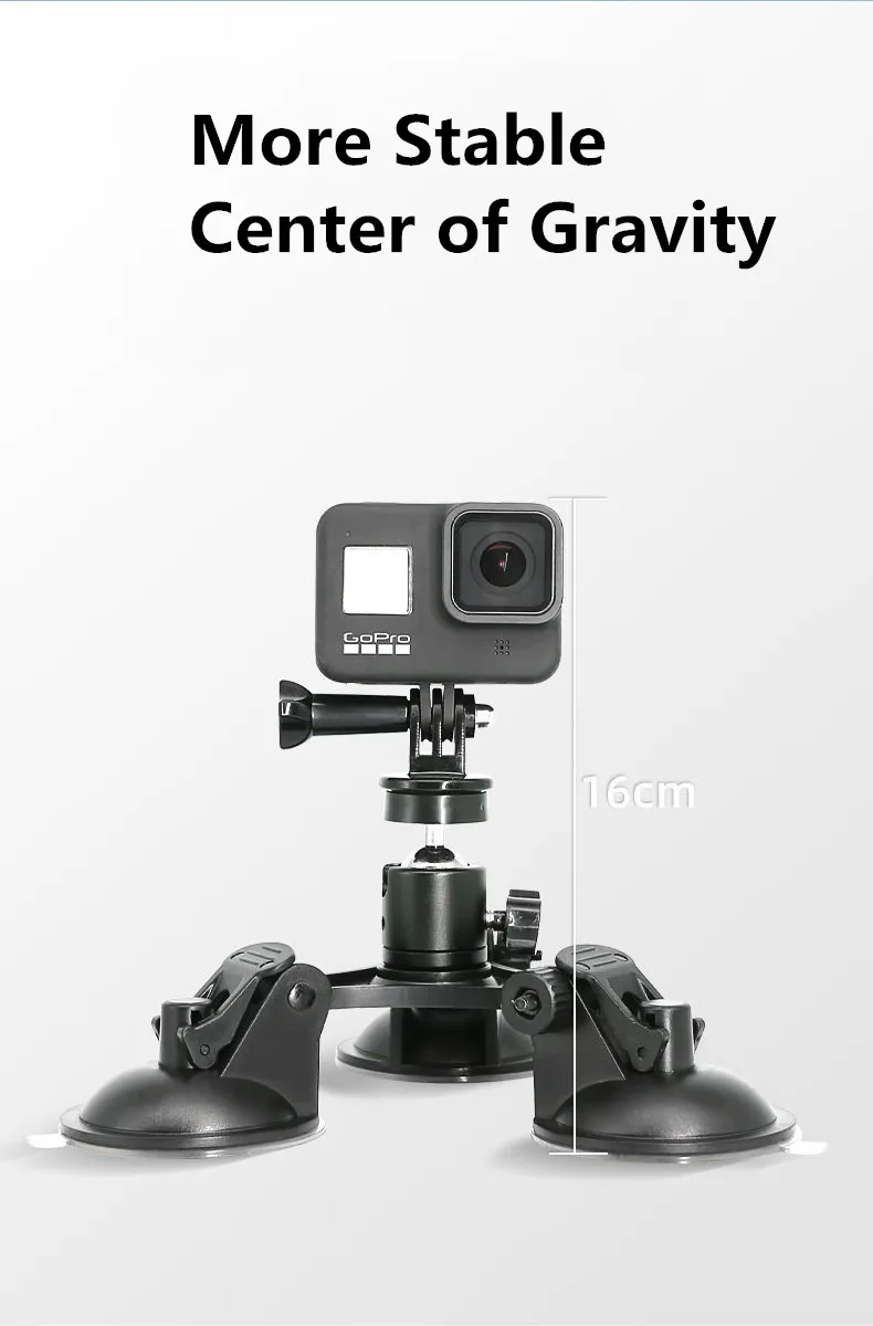 Dreieckige Saugnapf-Stativhalterung für Insta360 X5 X4 X3 GoPro Hero 13 12 11 10 9 DJI Osmo Action 5 4 Smartphone-Zubehör – Detail 5