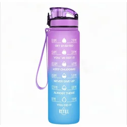 Large 2L Portable Sports Water Bottle with Straw - High Capacity, Durable, and Versatile - 2L (1L Purple - blue)