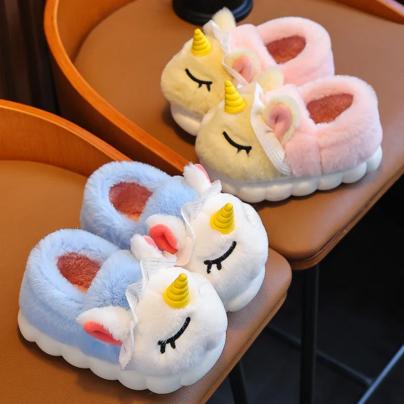 Kids Slippers Autumn Winter Children Cotton Indoor Anti Slip