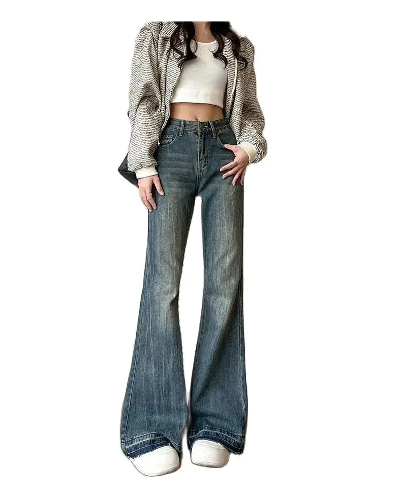 

Women Jeans 2000s Aesthetic Fashion Ladies Baggy High Waist Wide Leg Jean Pants Vintage Denim Pants Slim Wide leg Flared pants