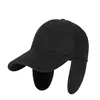 Wool Winter Hat with Brim Earflap, Fitted Hat, Faux Fur Baseball Cap for Men, Cold Weather, Ski, Snow, Hiking Bonnets 5