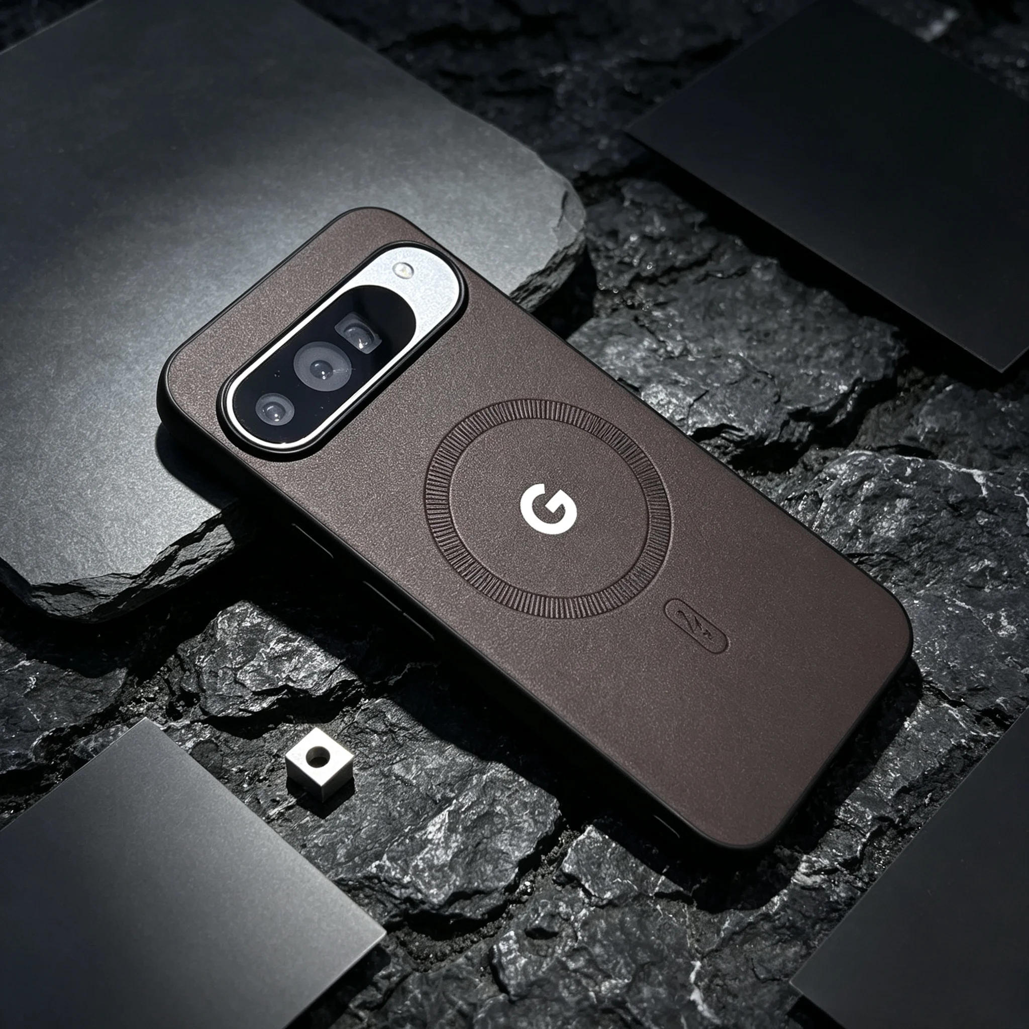 Matte Vegan Leather Magnetic Shockproof Phone Case with Magsafe Charging Compatibility