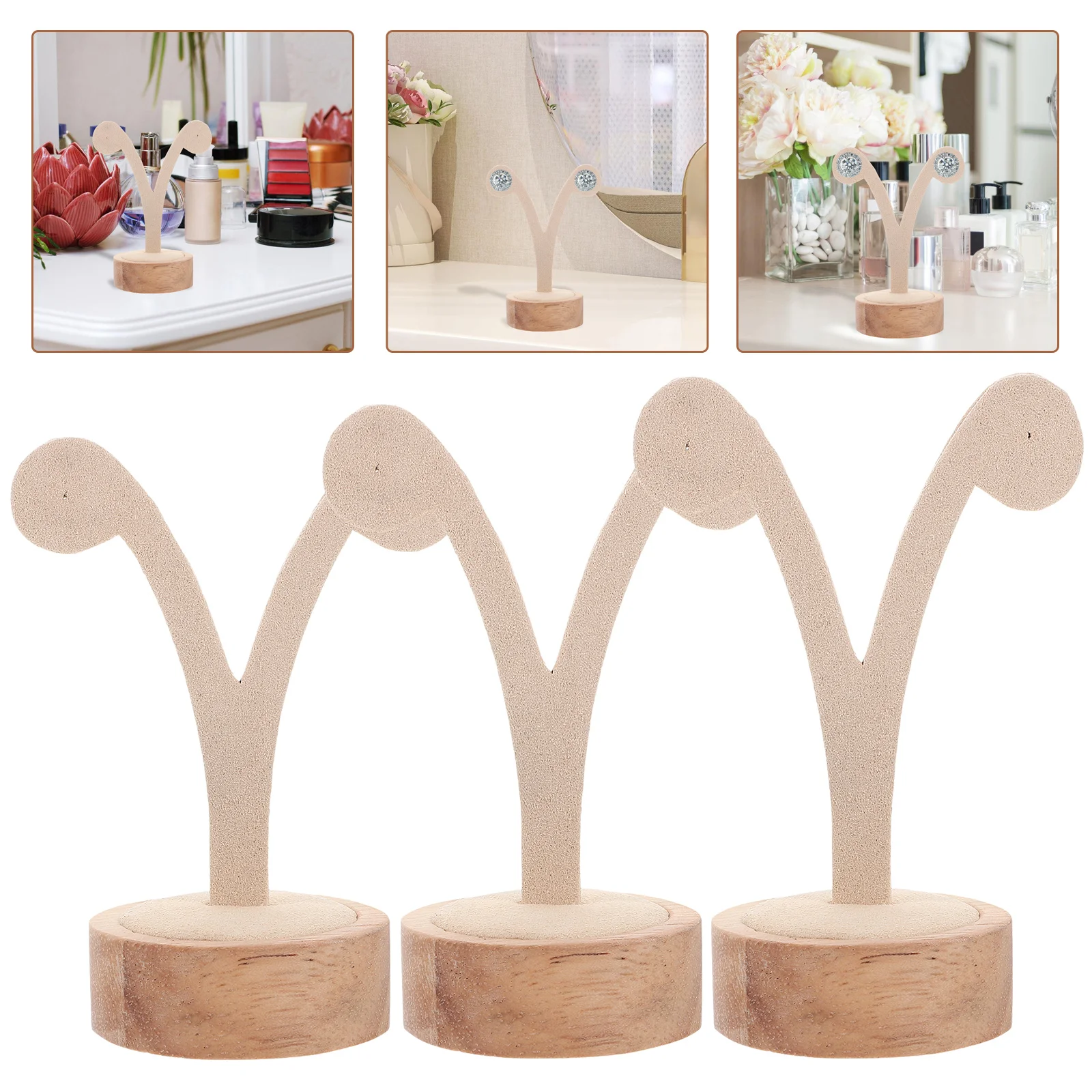 

3 Pcs Earring Storage Rack Earrings Display Stand Counter Gift from Friend Flannel Friendsmas Gifts