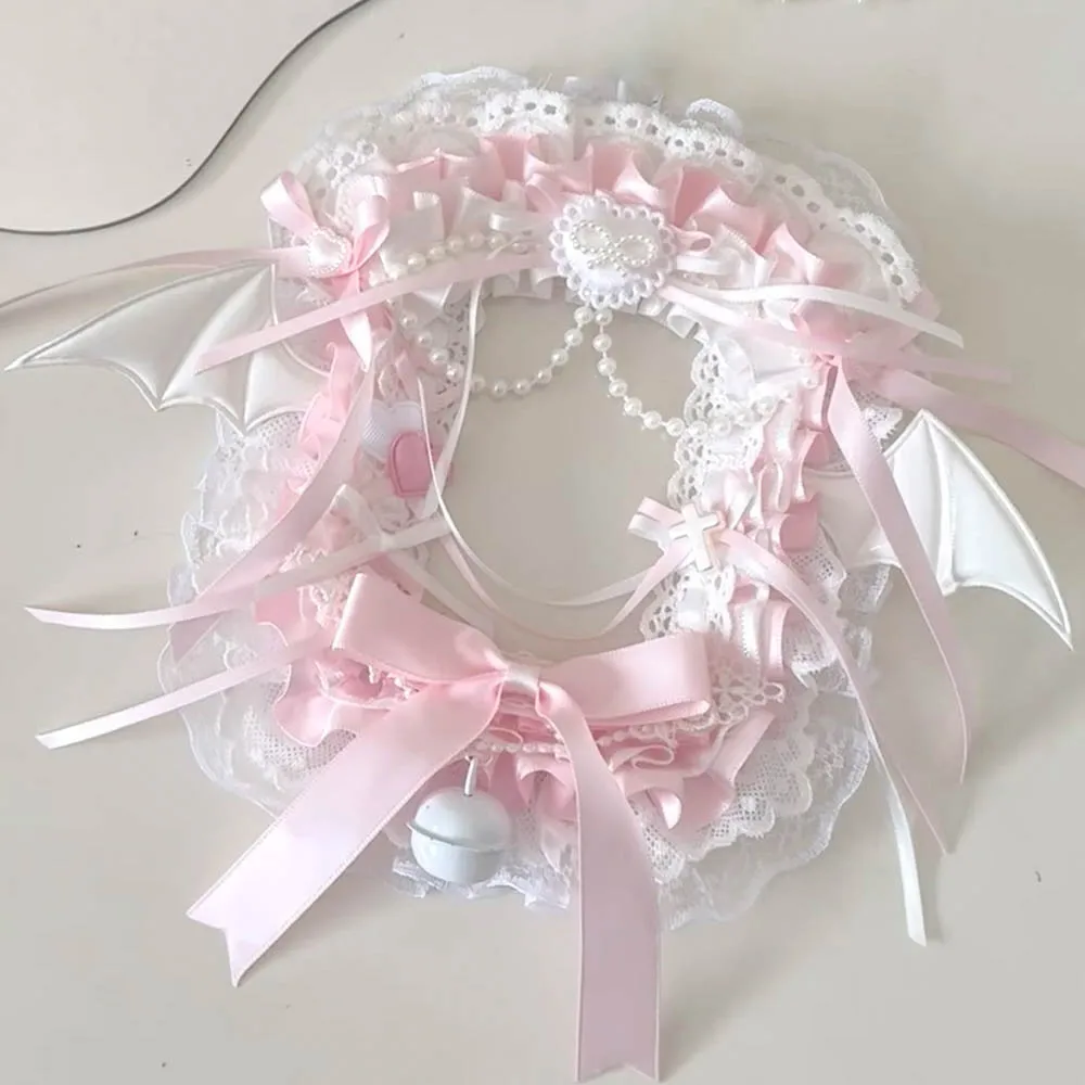 Kpop Photo Card Holder Ribbon Handmade Sleeve Elegante Pink Photocard Toploader Lace Storage Poker Portachiavi Carino Per Ragazze