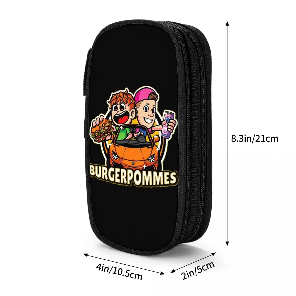 Large Capacity Pencil Pouch Lukasbs Burgerpommes Logo Office Supplies Double Layer Pencil Bag Girl Make Up Bag Amazing Gift 3
