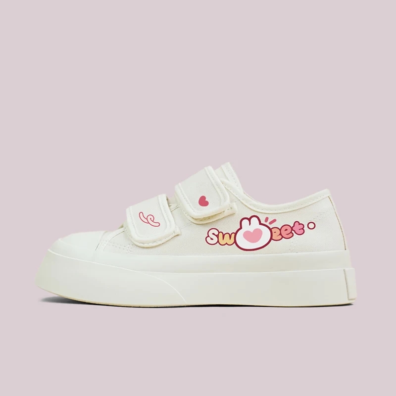 Japanese Cute Lolita White Shoes Women's Thick Sole Versatile Casual Single Shoes Student Round Head Canvas Shoes