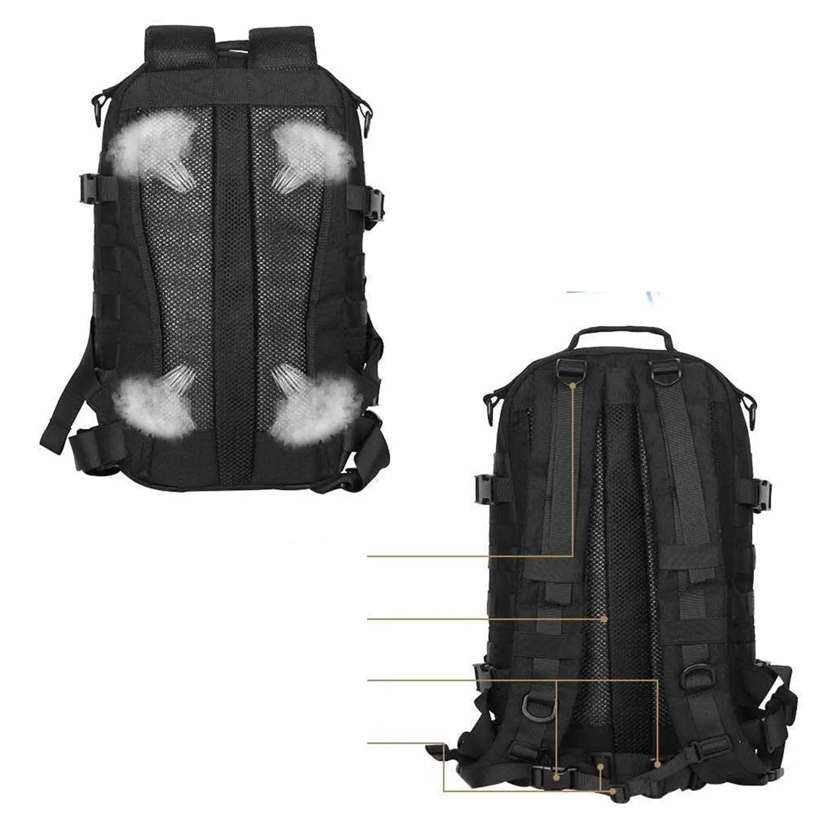 Waterproof Nylon Tactical Backpack for Men Outdoor Camping Hiking