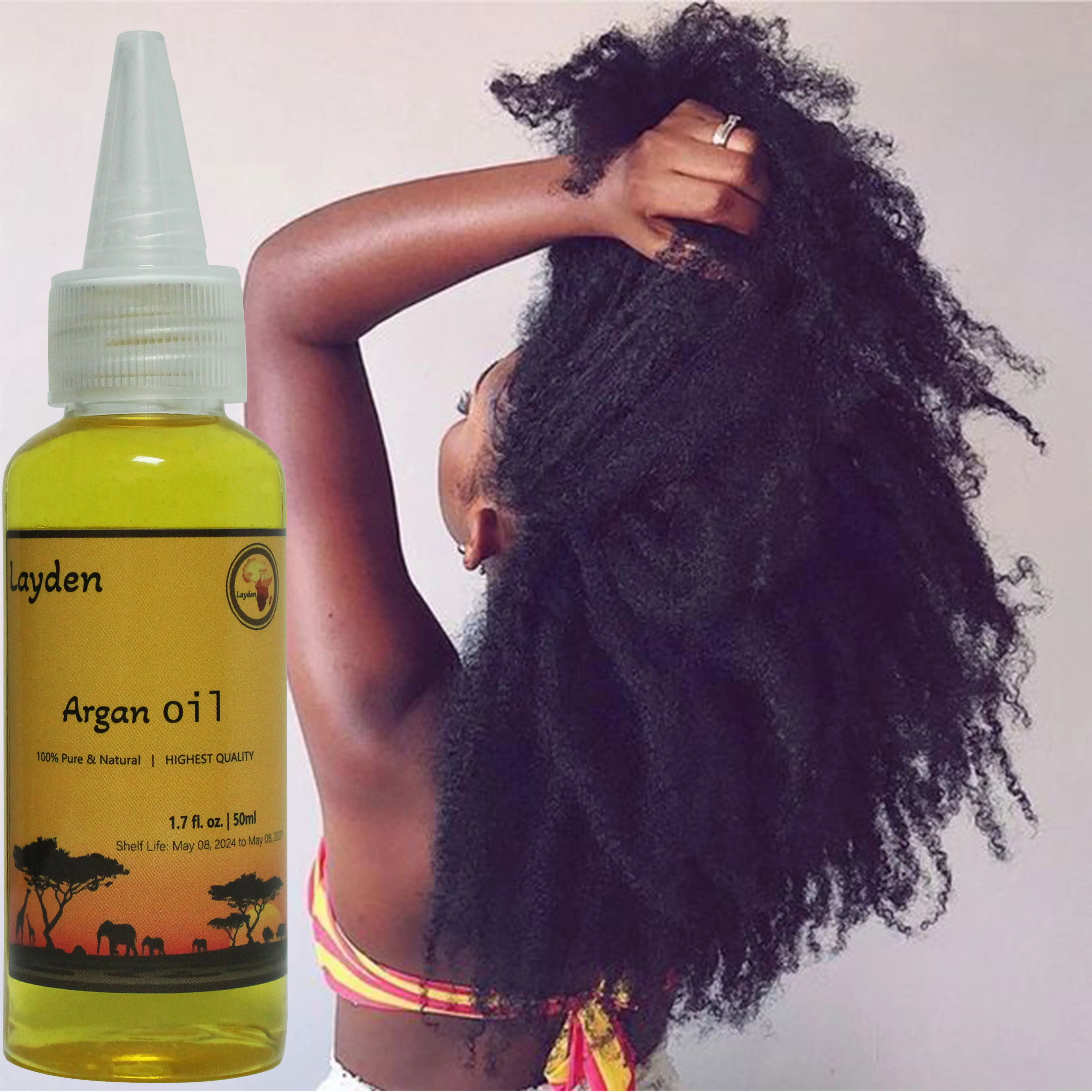 Layden Pure Argan Oil Moisturizes and Conditions Scalp Roots and Strands To Help Support Thick Full Healthy-looking Hair hair oil hair essence oil