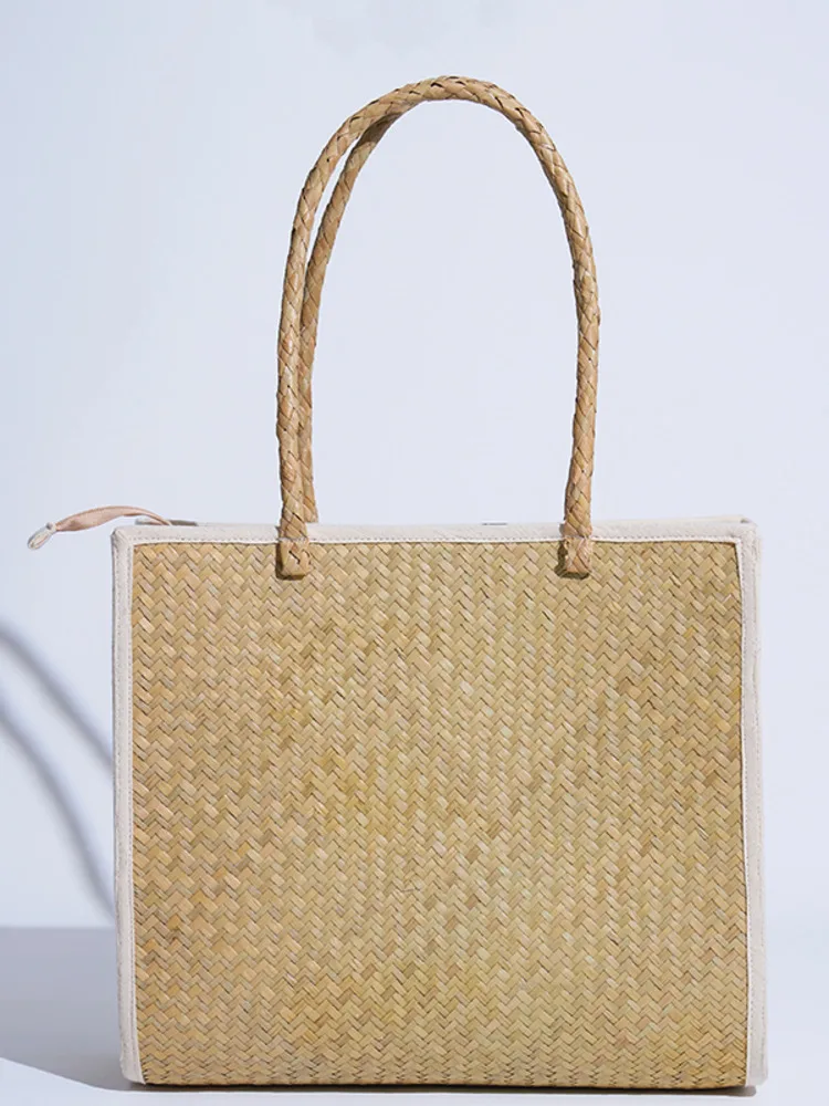 JNMC Fashionable Solid Color Hand-held Woven Bag For Women
