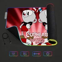 Mousepads Gaming MousePad LED Table Cuphead Pads Backlit Rubber Desktop XXL RGB Desk  Micro USB 1