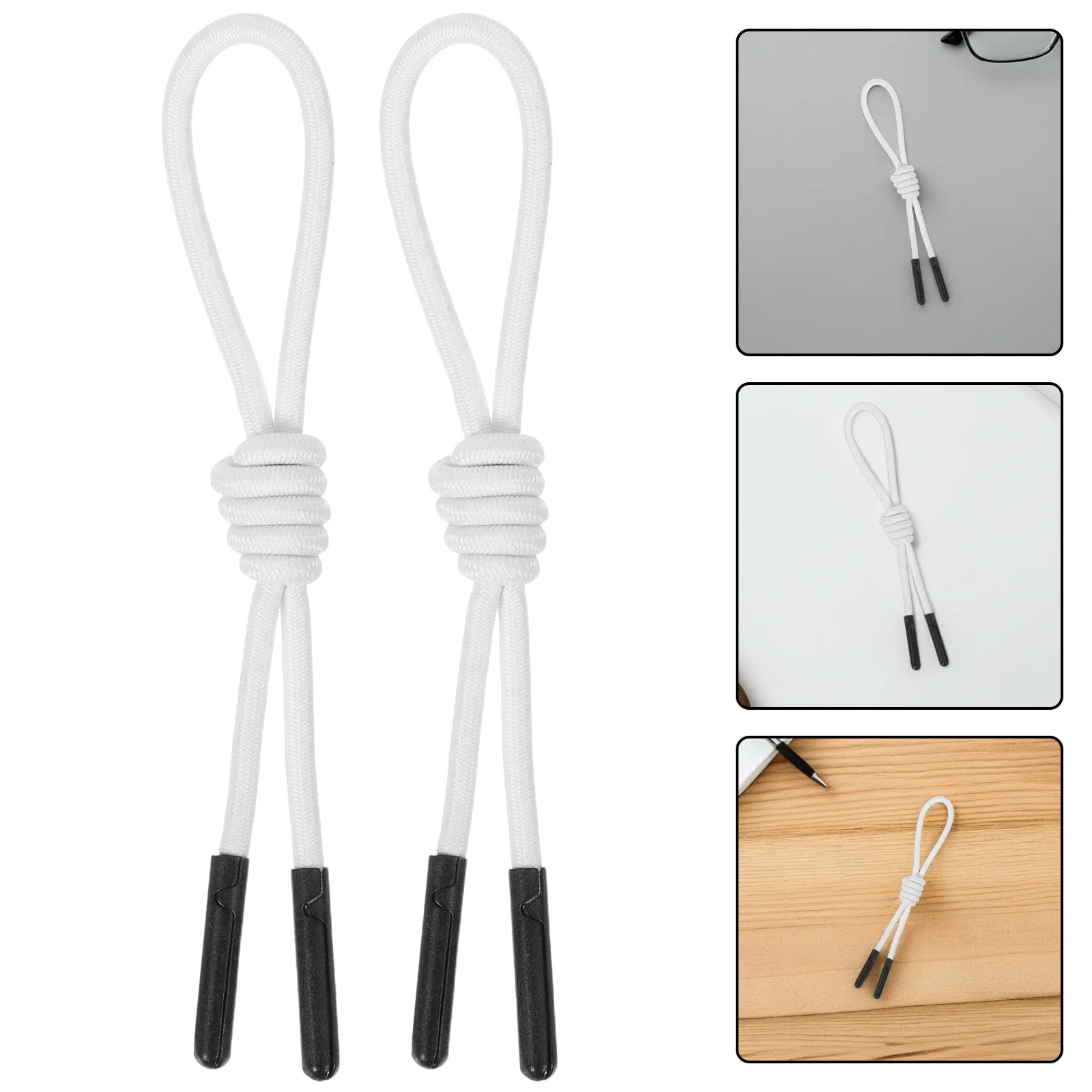 20Pcs 나일론 탄성 지퍼 풀 교체 헤비 듀티 지퍼 연장 코드 재킷 용 범용 지퍼 수정기 수리 키트