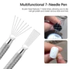 Nail Art Wire Drawing Tool Multifunctional Seven-pin Pen Texture Brush Tools DIY Nail Brush Bendable Feather Pin Painting Lines 1
