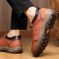 Leather Casual Men Shoes Comfortable Sneakers Casual shoes Walking Footwear Winter Boots Lac-up Mens Vulcanize  Leather Shoes 1