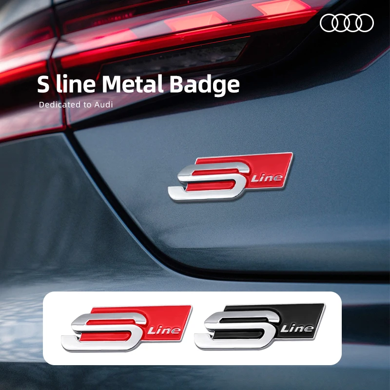 3D Metal Sline S Line Side Fender Badge Emblem Sticker Decalcomanie Per Audi Sline A1 A3 A4 A5 A6 A7 A8 Q3 Q5 Q7 Q8 Tt Accessori Per Auto