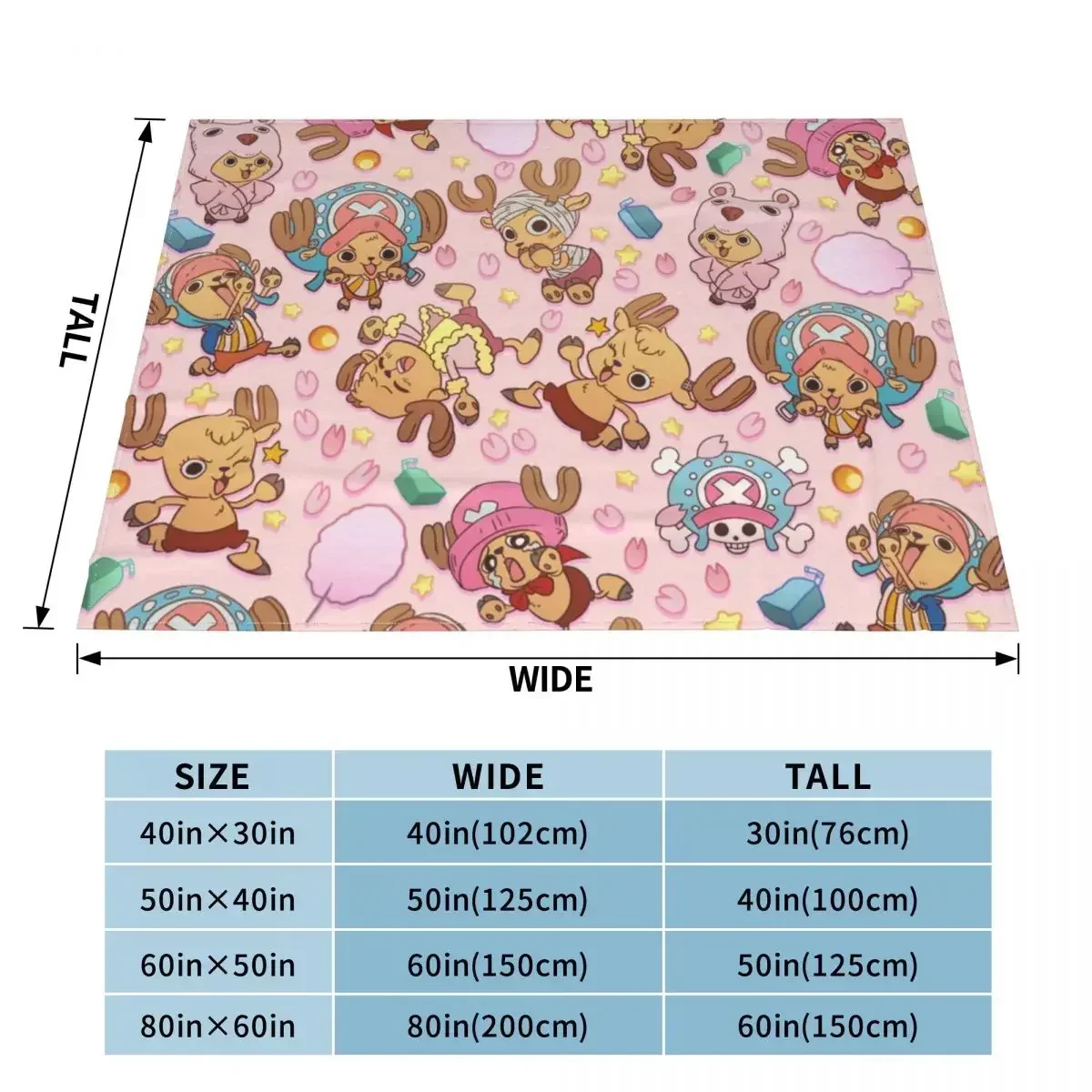 One-Piece Tony Tony Chopper Blanket Coral Fleece Plush Summer Pirate Anime Multifunction Super Warm Throw Blankets for Home 6