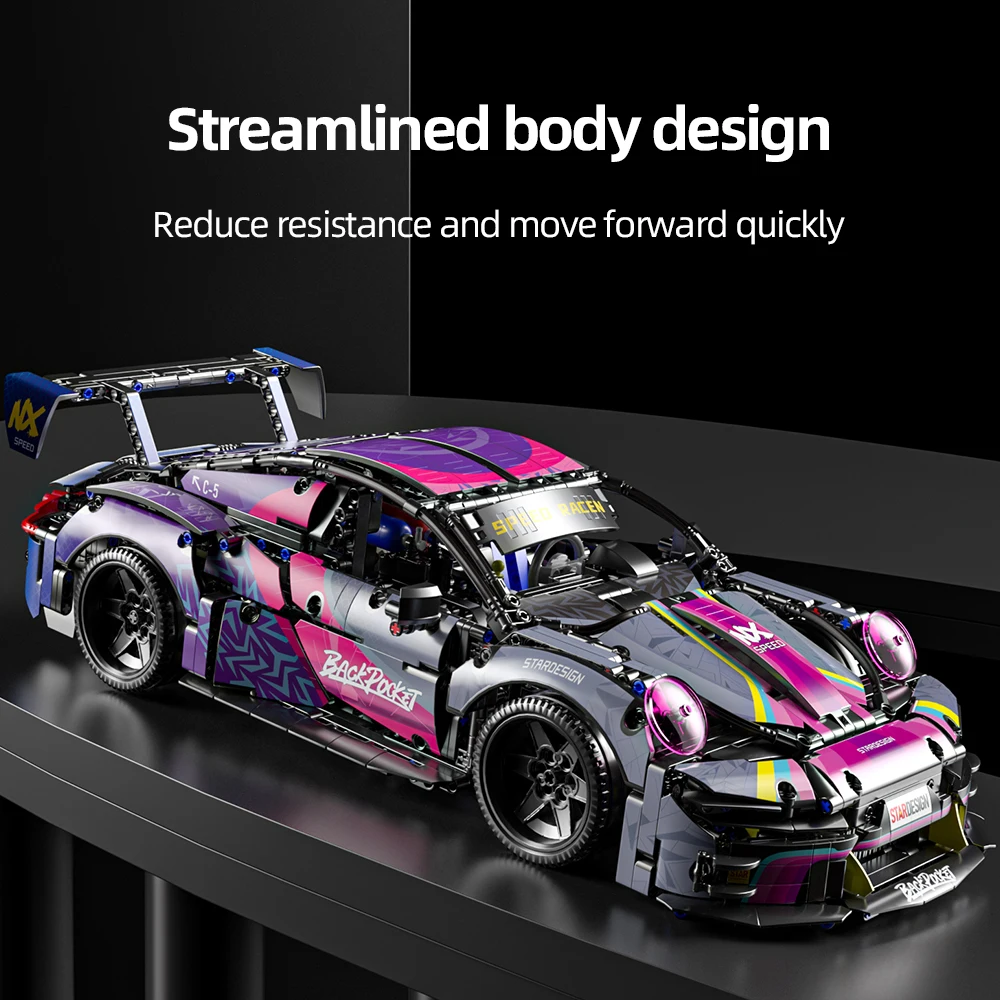 ToylinX 1/10 Collectible Model Sport Car Building Block Sets for Adults 1610 PCS Scale Engineering Toys Vehicle Gifts for Boys 2