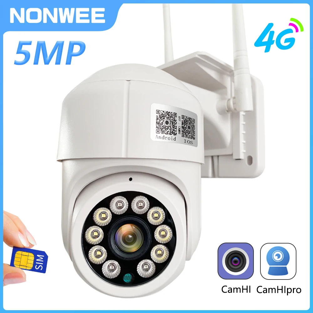 5MP PTZ Wireless WiFi Video Surveillance Camera 1080P 4G SIM Card Speed Dome Outdoor HD CCTV Camera IR Night Vision 20M Camhipro