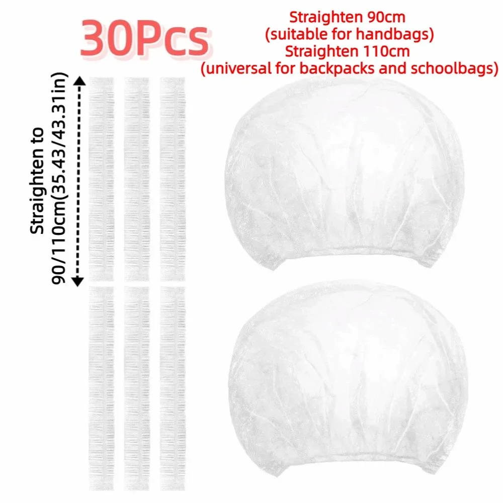 30Pcs 일회용 배낭 레인 커버 방진 접이식 방수 배낭 커버 90/110cm 두꺼운 배낭 보호 슬리브