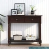 TREXM Daisy Series Console Table Traditional Design with Two Drawers and Bottom Shelf (Espresso) 2