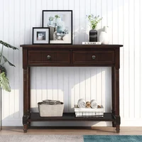 TREXM Daisy Series Console Table Traditional Design with Two Drawers and Bottom Shelf (Espresso) 2