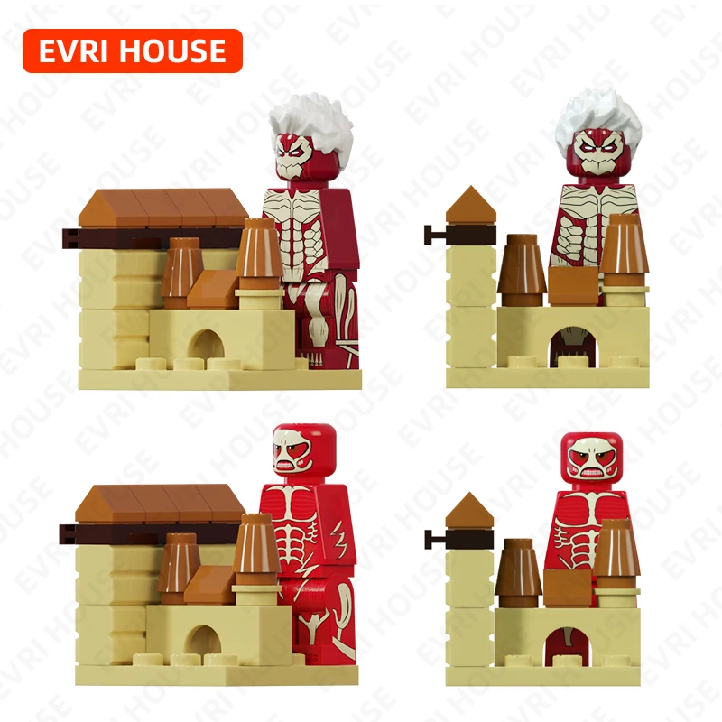 Attack On Titan Mini Action Figures The Blindato Titan Colossal Titan Hot Anime Bricks Building Block Toys For Children Ev05 Ev06