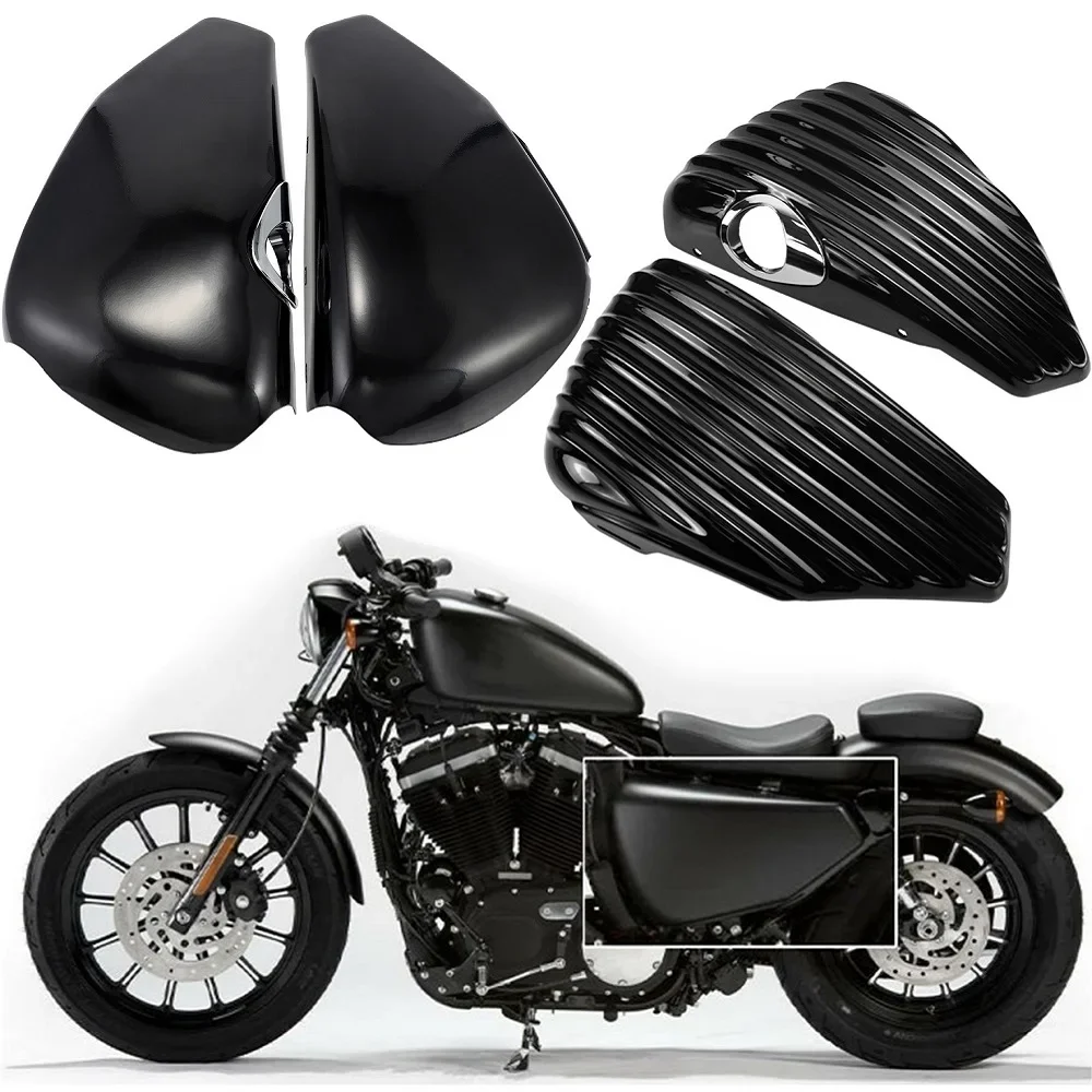 Motorcycle ABS Gloss Battery Side Fairing Cover Oil Tank Guard for Harley Sportster XL Iron 883 1200 48 72 2004-later