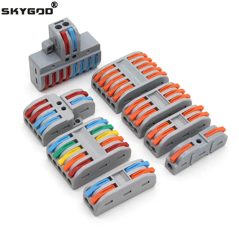 Wire Connectors 1~100pcs Quick Universal Compact Splicing Wiring Cable Connection 0.08-4.0mm2 Push-in Conductor Terminal