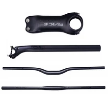 

Race Face Next Black Matte Carbon Fibre Bicycle Bars Sets Rise or Flat Handlebar SeatPost Stem For Bike MTB Parts