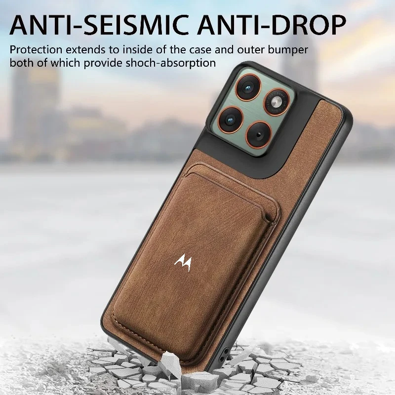Vintage Magnetic Card Wallet Holder Phone Case with Leather Protective Cover