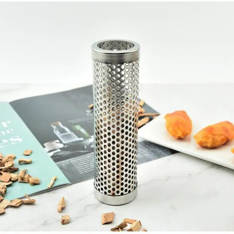 BBQ Charcoal Grill Tube Stainless Steel Tough Smoke Tube Hexagonal Cylinder bbq smoke generator Barbecue Smoker Kitchen Bar BBQ Tools
