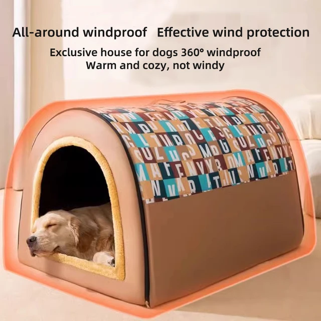 2025 New Dog Kennel Winter Warm Large Dog Oversized Dog House House Closed Winter Removable Golden Pet Four Seasons Use 4