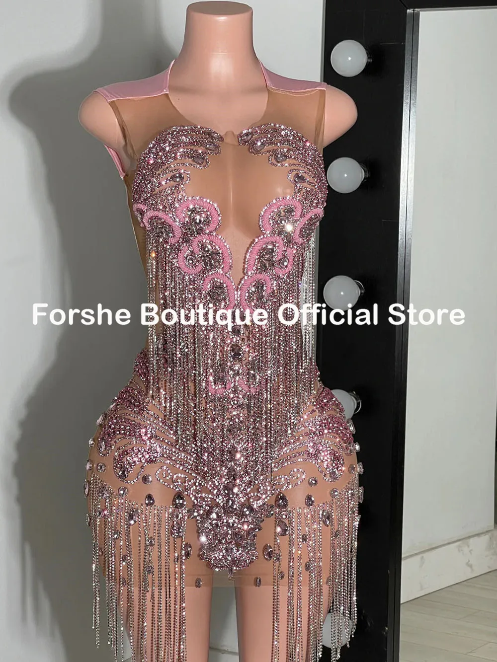 Luxury Gold Diamond Birthday Outfits Short Party Gowns Ladies Dresses For Cocktail