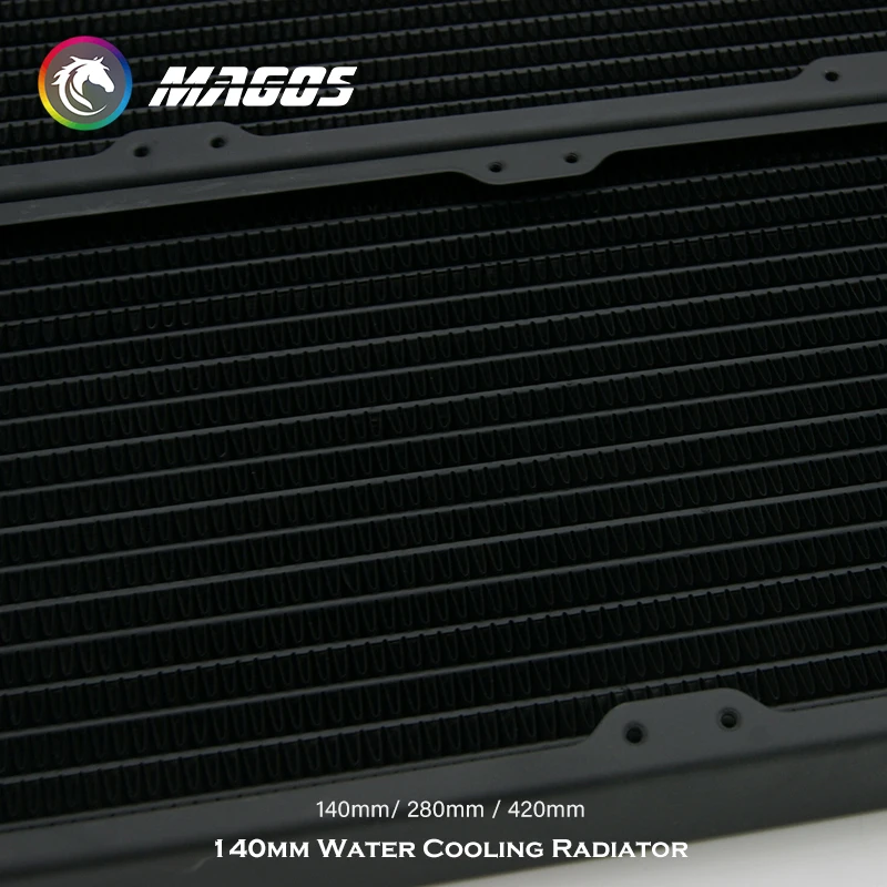 Refrigerador de Água de Cobre 140 mm 280 mm 420 mm Refrigerador de Água Líquido Cpu Gpu Trocador de Calor para 140 mm Ventilador pc - Imagem 2