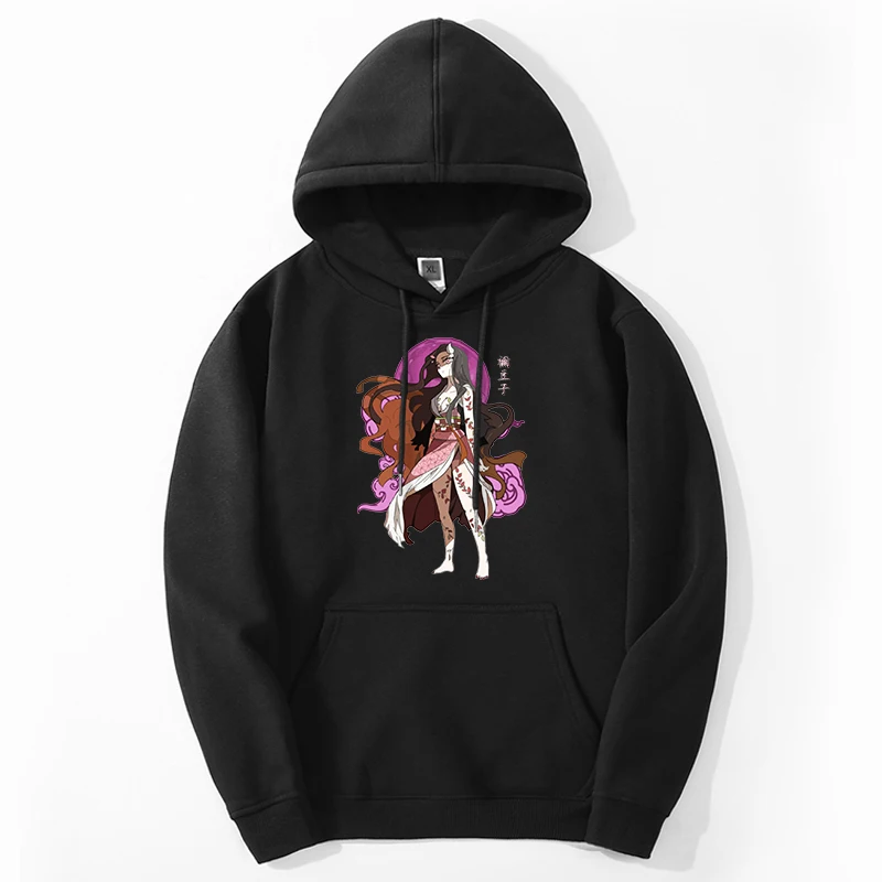 Demon Slayer Felpe Con Cappuccio Felpe Uomo/Donna Tanjirou Anime Manga Graphic Hoody Manica Lunga Fashion Loose Hoody Pullover