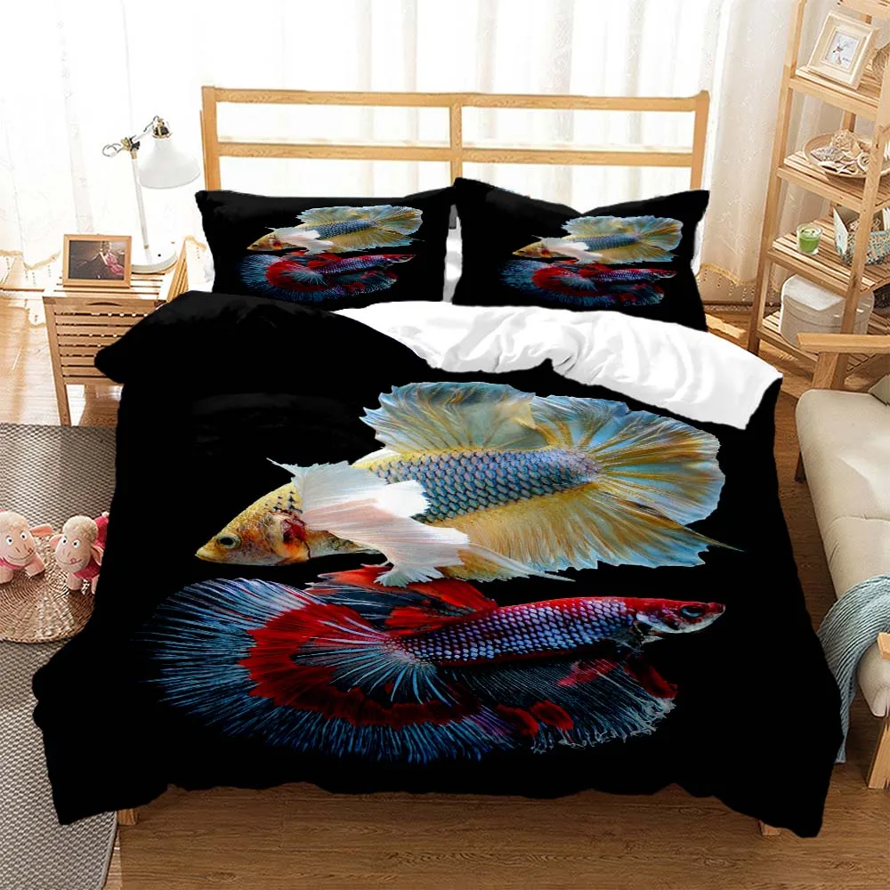 

goldfish Polyester Bedding Sets Child Kids Covers Boys Bed Linen Set for Teens bedding set comforter set cover&2pcs Pillowcase
