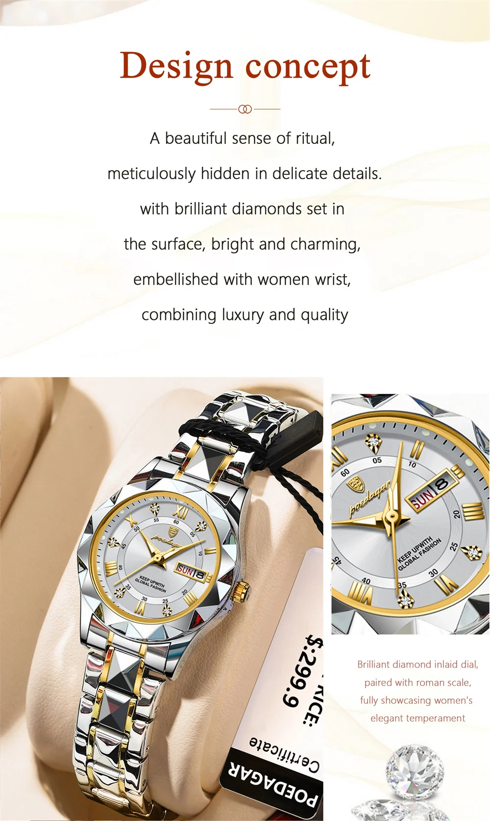 POEDAGAR 306 Women's Watch description image 2