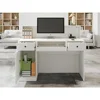 Reception Desk with LED Lights and Power Outlets, Retail Counter Reception Counter Table with Drawers, for Salon Lobby Checkout 6