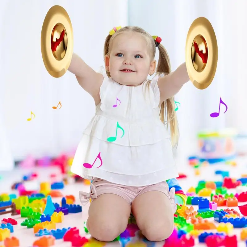 Kids 2PCS Finger Cymbals With Rope 12CM/4.7IN For Parties