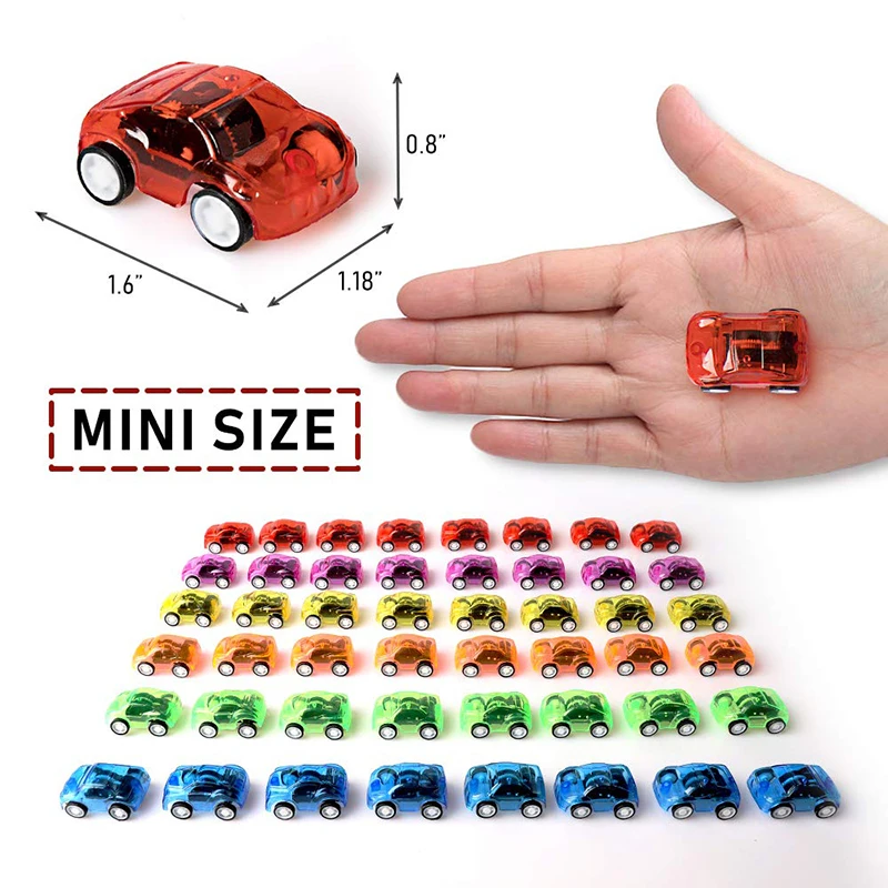 12Pcs Favor Car Toys Pull Back Race Car Mini Treasure Box Cars Carnival Prizes Goodie Bag Plastic Vehicle Fillers for Kids Party 2
