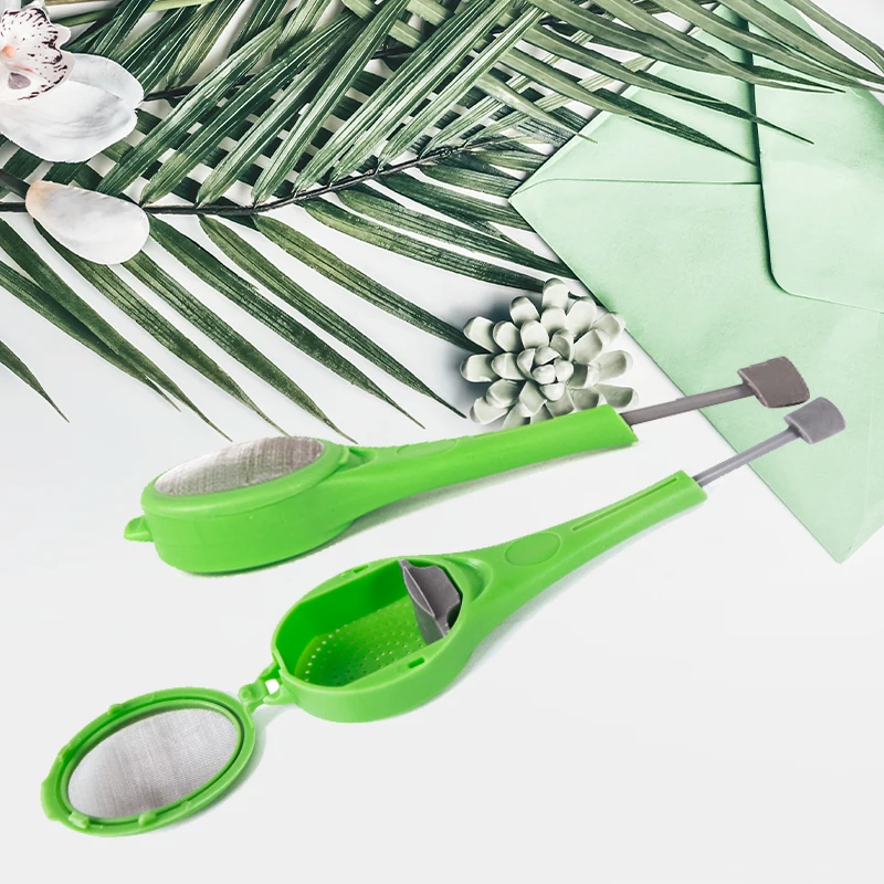Tea Infuser Plastic Tea Coffee Strainer Reusable Tea Bag Builtin