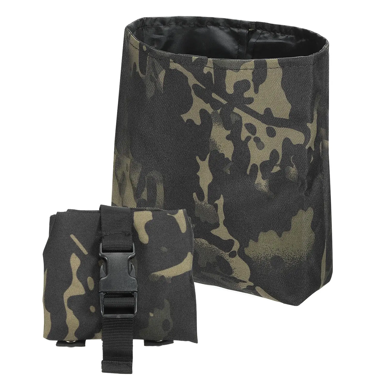 Tactical Dump Pouch Waist Folding Dump Bag Roll-Up Drawstring Utility Tool Storage Pack Hunting Accessories Molle Tool Bag