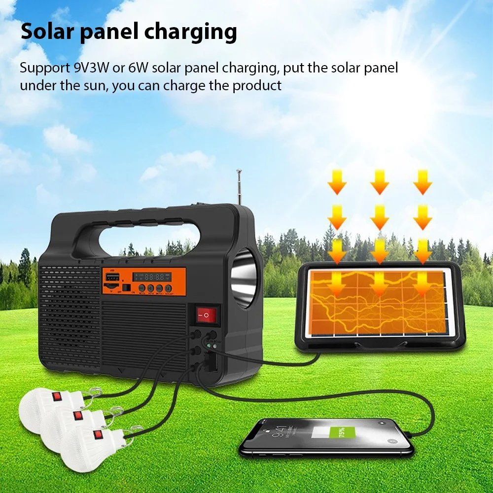 thumbnail image 2 of Solar Bluetooth Solar Radio Speaker With FM Radio And Flashlight And MP3 Player - Bluetooth 2 of 9