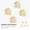 5pcs Unfinished Wooden Piggy Banks Kids DIY Coin Bank Change Container Handmade DIY White Embryo Small House Deposit Can 6