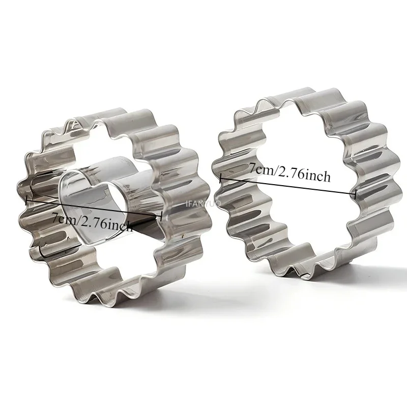 Jam sandwich biscuit cutting Stainless steel biscuit embossing mold machine Heart shaped pastry mold 1/2pcs